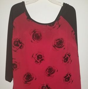 Torrid Red and Black Tulip back top